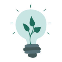Lightbulb with seedling inside